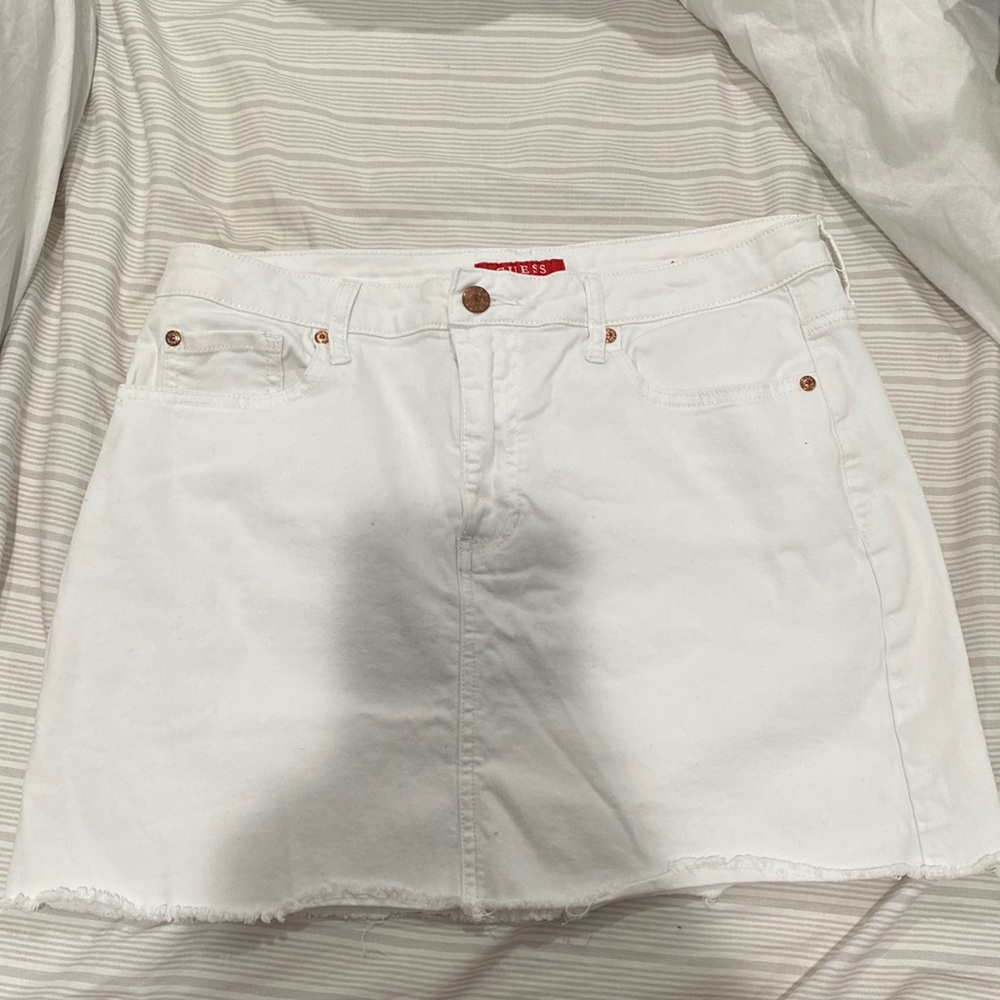Vintage white guess jean mini skirt